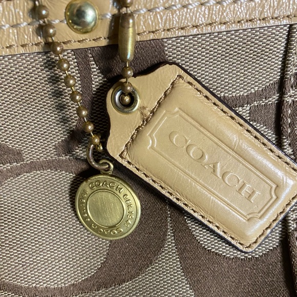 Coach Signature Canvas Logo Stripe Tote Bag - Picture 5 of 9